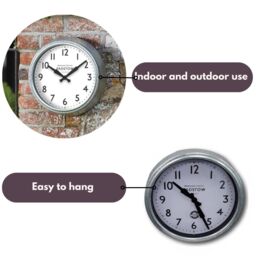 "Marco Paul 15"" Battery Operated Wall Clock - Padstow in Silver" - thumbnail 5
