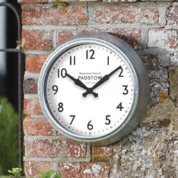 "Marco Paul 15"" Battery Operated Wall Clock - Padstow in Silver" - thumbnail 1