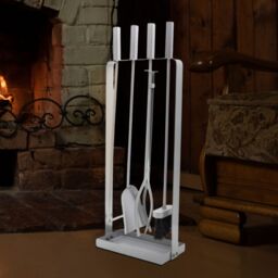 Marco Paul Silver 5pc Modern Companion Sets Sor Wood Burners & Fireside - thumbnail 1