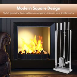 Marco Paul Silver 5pc Modern Companion Sets Sor Wood Burners & Fireside - thumbnail 7