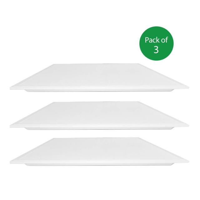 ENER-J Pack of 3 595x595 LED Backlit with UGR19 100 Lm W No Flicker CE driver in White - image 1
