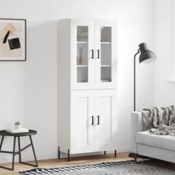 Berkfield Home Highboard White 69.5x34x180 cm Engineered Wood - thumbnail 1