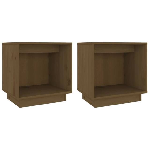 Berkfield Home Bedside Cabinets 2 pcs Honey Brown 40x30x40 cm Solid Wood Pine - Size: 40 x 30 x 40 cm - image 1