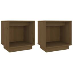 Berkfield Home Bedside Cabinets 2 pcs Honey Brown 40x30x40 cm Solid Wood Pine - Size: 40 x 30 x 40 cm - thumbnail 1