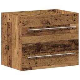 Berkfield Home Soft Bathroom Sink Cabinet with Built-in Basin Old Wood Engineere in Brown - thumbnail 5