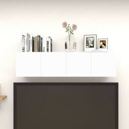 Berkfield Home Wall Mounted TV Cabinets 4 pcs White 30.5x30x30 cm - thumbnail 4