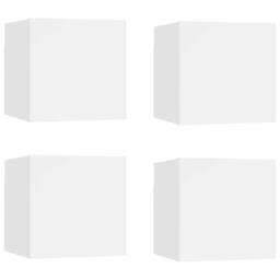 Berkfield Home Wall Mounted TV Cabinets 4 pcs White 30.5x30x30 cm - thumbnail 2