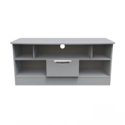 Ready Assembled 2 U Holborn 1 Drawer TV & Media Unit (Ready Assembled) in Grey - thumbnail 1