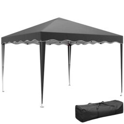 OUTSUNNY 3x3(m) Pop Up Gazebo Canopy Portable Tent Event Shelter with Carry Bag in Black - thumbnail 2