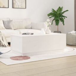 Berkfield Home Coffee Table White 100x50x35 cm Solid Wood Pine - Size: 100 x 50 x 35 cm