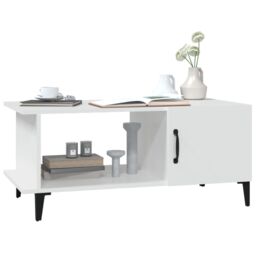 Berkfield Home Coffee Table White 90x50x40 cm Engineered Wood - Size: 90 x 50 x 40 cm - thumbnail 6