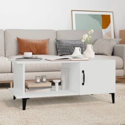 Berkfield Home Coffee Table White 90x50x40 cm Engineered Wood - Size: 90 x 50 x 40 cm - thumbnail 1
