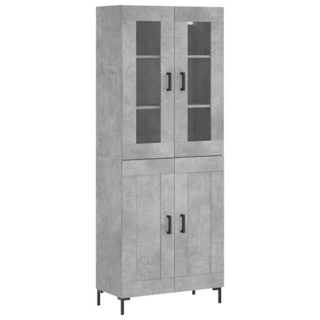Berkfield Home Highboard Concrete Grey 69.5x34x180 cm Engineered Wood - image 1