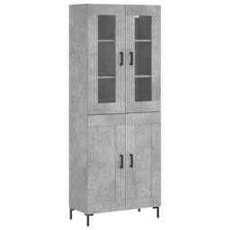 Berkfield Home Highboard Concrete Grey 69.5x34x180 cm Engineered Wood - thumbnail 1