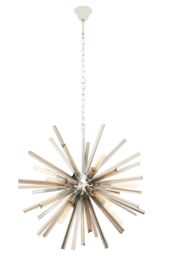 Orsina Grey Glass Sputnik Chandelier, Modern Pendant Light With Starburst Design, Glass Ceiling Chandelier in Silver - thumbnail 4