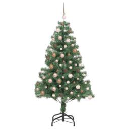 Berkfield Home Christmas Tree with 300 LEDs with Stand Green 180 cm PVC - thumbnail 4