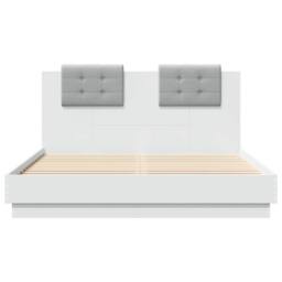 Berkfield Home Bed Frame with LED without Mattress White 150x200 cm King Size - thumbnail 6