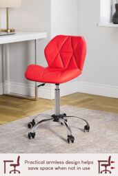 Home Discount Vida Designs Geo Adjustable Chair UKFR Fabric Armrest Ergonomic in Red - thumbnail 6