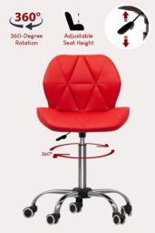 Home Discount Vida Designs Geo Adjustable Chair UKFR Fabric Armrest Ergonomic in Red - thumbnail 8