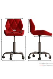 Home Discount Vida Designs Geo Adjustable Chair UKFR Fabric Armrest Ergonomic in Red - thumbnail 3