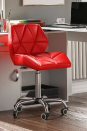 Home Discount Vida Designs Geo Adjustable Chair UKFR Fabric Armrest Ergonomic in Red