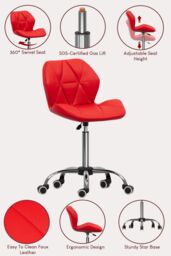 Home Discount Vida Designs Geo Adjustable Chair UKFR Fabric Armrest Ergonomic in Red - thumbnail 7