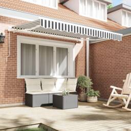 Berkfield Home Awning Replacement Fabric for 2.5x2 m Frame in Anthracite & White - thumbnail 3