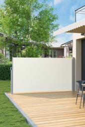 Garden Sanctuary 3mW x 1.6mH Retractable Outdoor Privacy Side Awning in Beige - thumbnail 2