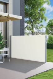 Garden Sanctuary 3mW x 1.6mH Retractable Outdoor Privacy Side Awning in Beige - thumbnail 1