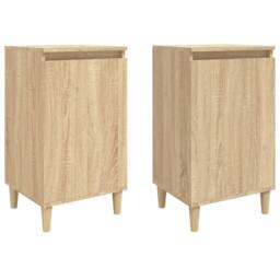 Berkfield Home Bedside Cabinets 2 pcs Sonoma Oak 40x35x70 cm Engineered Wood in Light Tan - Size: 40 x 35 x 70 cm - thumbnail 1