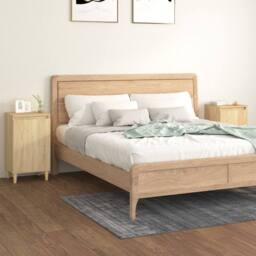 Berkfield Home Bedside Cabinets 2 pcs Sonoma Oak 40x35x70 cm Engineered Wood in Light Tan - Size: 40 x 35 x 70 cm - thumbnail 2