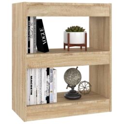 Berkfield Home Book Cabinet/Room Divider Sonoma Oak 60x30x72 cm in Beige - Size: 60 x 30 x 72 cm - thumbnail 4
