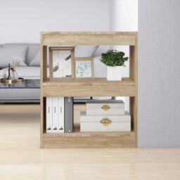 Berkfield Home Book Cabinet/Room Divider Sonoma Oak 60x30x72 cm in Beige - Size: 60 x 30 x 72 cm - thumbnail 1
