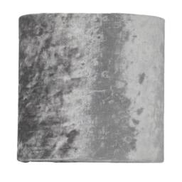 First Choice Lighting Chrome Two Ball Table Lamp with Grey Crushed Velvet Shade in Silver - thumbnail 2