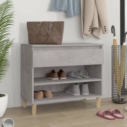 Berkfield Home Shoe Cabinet Concrete Grey 70x36x60 cm Engineered Wood - Size: 70 x 36 x 60 cm - thumbnail 2