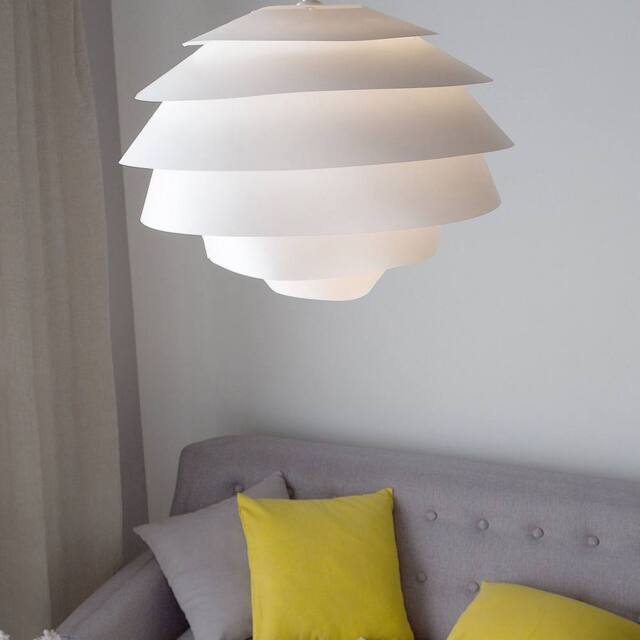 Wyld and Coco Pendant Lamp White Plastic Globe Mid-Century Ceiling Light - image 1