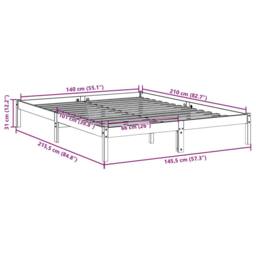 Berkfield Home Extra Long Bed Frame without Mattress 140x210 cm Solid Wood Pine in Light Brown - thumbnail 9