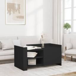 Berkfield Home Durable Coffee Table Black 100x50x50 cm Engineered Wood - Size: 100 x 50 x 50 cm - thumbnail 2