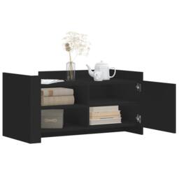 Berkfield Home Durable Coffee Table Black 100x50x50 cm Engineered Wood - Size: 100 x 50 x 50 cm - thumbnail 1