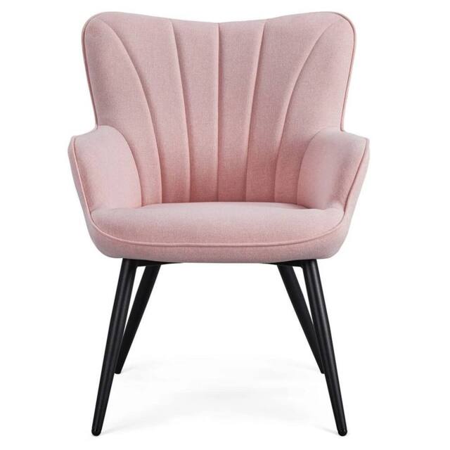 KORVIXA Pink Fabric Living Room Armchair in Pale Pink - Size: 100 cm x 100 cm - image 1