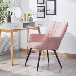 KORVIXA Pink Fabric Living Room Armchair in Pale Pink - Size: 100 cm x 100 cm - thumbnail 3