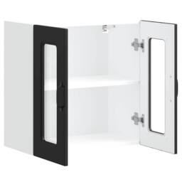 Berkfield Home Kitchen Wall Cabinet with Glass Door Kalmar Black Engineered Wood - thumbnail 6