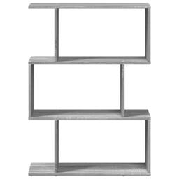 Berkfield Home Room Divider Bookcase 3-Tier Grey Sonoma 70x24x97 cm Engineered Wood - Size: 70 x 24 x 97 cm - thumbnail 5