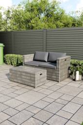 Home Discount Garden Vida Islay 6 Seater Rattan Furniture Set 'ALREADY ASSEMBLED' in Grey - thumbnail 4