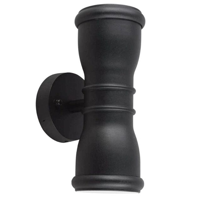 Loops Outdoor IP44 Twin Wall Light Sconce Black LED GU10 7W Bulb External d01128