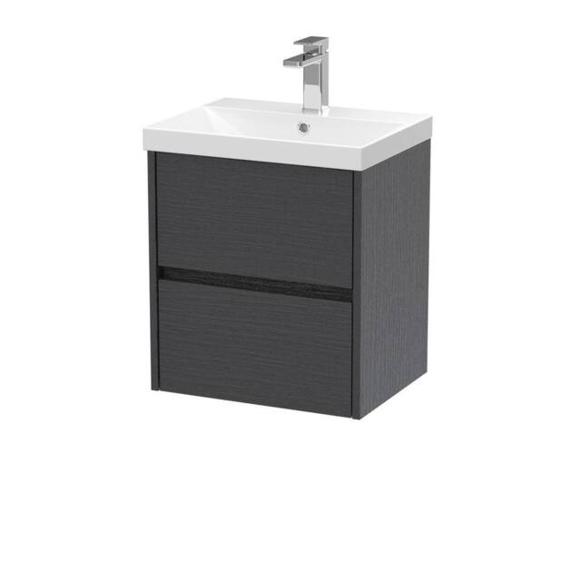 Balterley Chartley 2 Drawer Wall Hung Vanity Basin Unit, Graphite Grey, 500mm in Grey - image 1