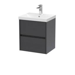 Balterley Chartley 2 Drawer Wall Hung Vanity Basin Unit, Graphite Grey, 500mm in Grey