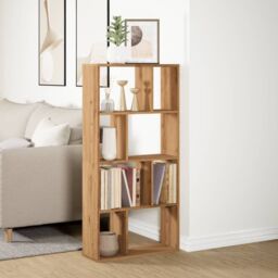 Berkfield Home Bookcase Artisian Oak 60x20x120 cm Engineered Wood in Brown - Size: 60 x 20 x 120 cm - thumbnail 4