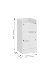 Garden Sanctuary Modern 3-Drawer Bedside Table in White - thumbnail 4