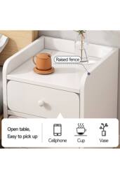 Garden Sanctuary Modern 3-Drawer Bedside Table in White - thumbnail 9